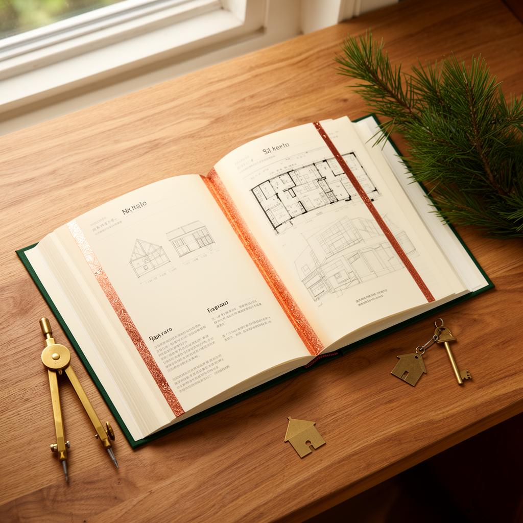 Open spec sheet book with floor plans and copper foil details.